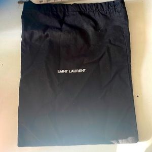 Saint Laurent black white logo duster for wallet or small purse 8”x11”